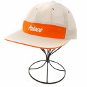 【中古】パレス Palace 6-PANEL CAP キャップ 帽子 ロゴ 白 ホワイト オレンジ /BM メンズ 【ベクトル 古着】 240215