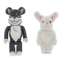 【中古】メディコムトイ MEDICOM TOY fragment design BE@RBRICK 400 WORLD WIDE TOUR 2 Wolf x Rabbit フィギュア グレー ホワイト 白 /KH メンズ レディース 【ベクトル 古着】 240221