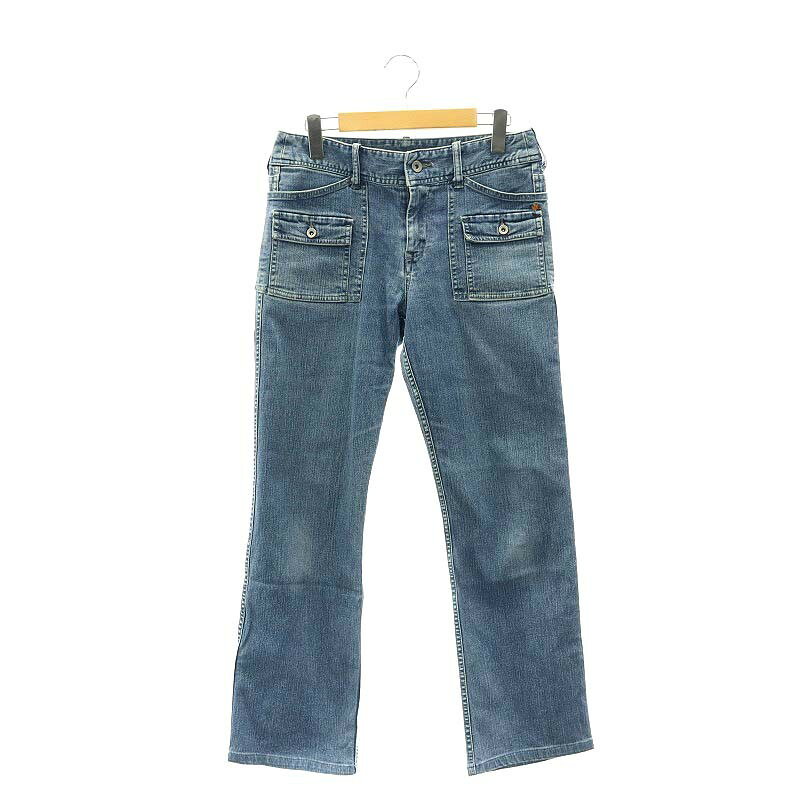 【中古】アールバイ フォーティファイブアールピーエム R by 45rpm デニム ジーンズ パンツ ストレート ジッパーフライ 2 青 ブルー /MI レディース 【ベクトル 古着】 240401