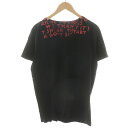 【中古】メゾンマルジェラ Maison Margiela 19AW エイズT チャリティ Tシャツ カットソー 半袖 M 黒 ブラック 赤 レッド S30GJ0007 /AN42 ■GY33 メンズ 【ベクトル 古着】 240313