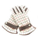 【中古】メゾンマルジェラ 14 Maison Margiela 14 手袋 チェック柄 ウール カシミヤ 鹿革 S アイボリー 茶 ブラウン S50TS0033...