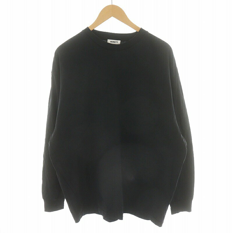 【中古】AUBETT オーベット OVER SIZED LONG SLEEVE T-SHIRTS Tシャツ カットソー 長袖 コットン 4 M 黒 ブラック 22-02-021 /AN39 メンズ 【ベクトル 古着】 240320