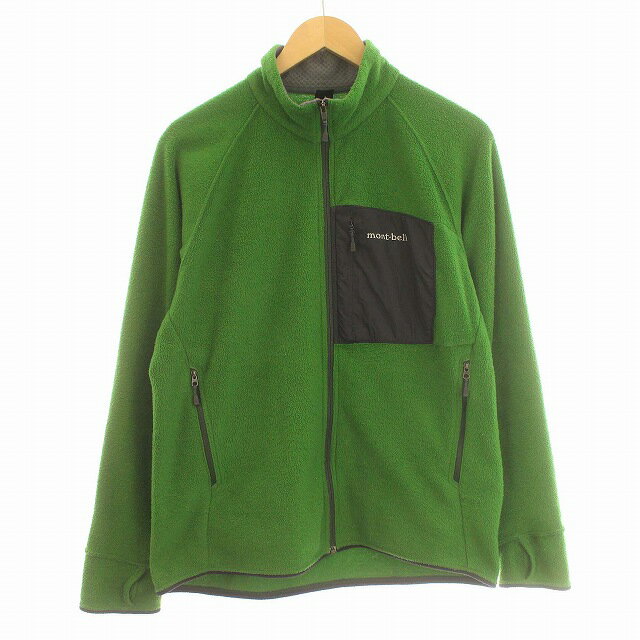 【中古】モンベル Montbell フリースジャケット CLIMAPLUS 100 JACKET グリーン 緑 M /☆G メンズ 【ベクトル 古着】 240418