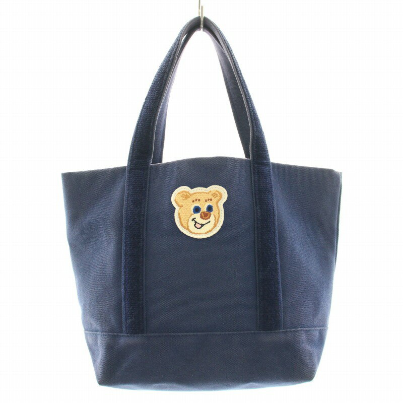 【中古】フェイラー FEILER OLD TEDDY オールドテディ ワッペントートバッグ ハンドバッグ くま クマ 熊 刺繍 キャンバス F 紺 ネイビー L/OTE-163164 /BB ■OF レディース 【ベクトル 古着】 240710のサムネイル