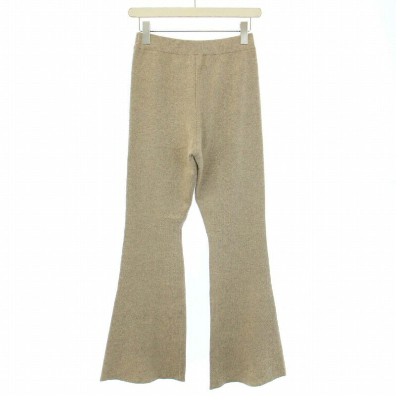 【中古】クラネ CLANE BASIC KNIT FLARE PANTS ベーシックニットフレアパンツ イージー ウエストゴム ウール混 1 S べージュ 11110-7122 /BB ■GY30 レディース 【ベクトル 古着】 240721