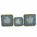 【中古】ウェッジウッド WEDGWOOD by Stratton カフス ピンセット アクセサリー ロゴ ゴールド金具 金色 青 ブルー /FF 0822 ■G...