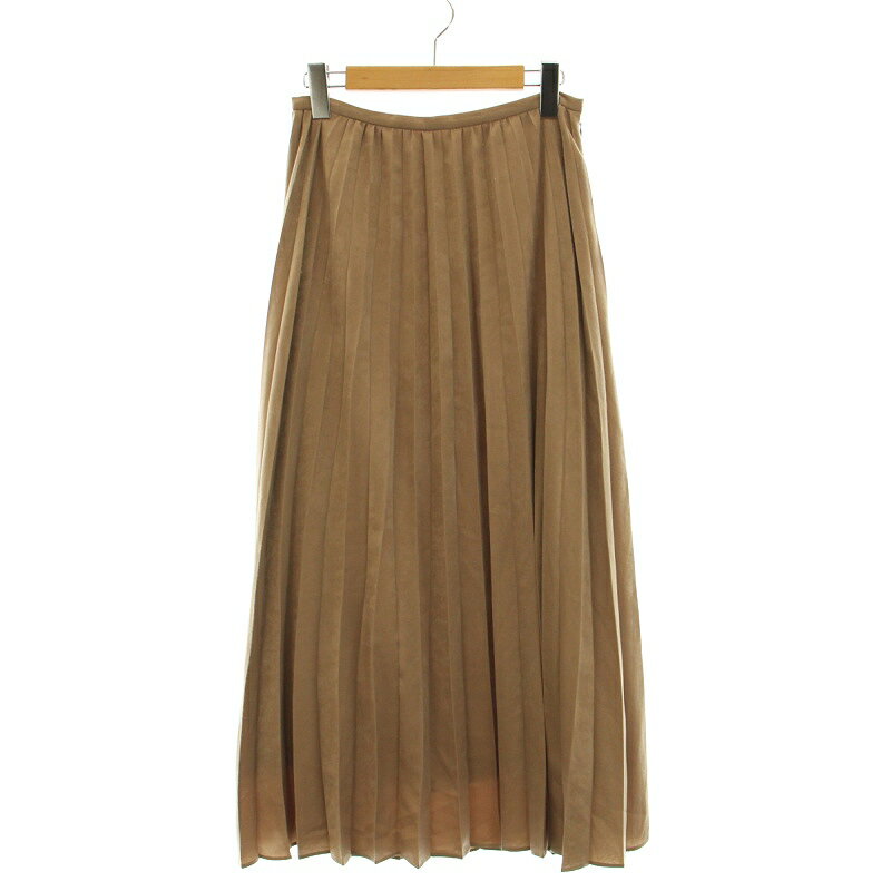 【中古】B&Y ユナイテッドアローズ BEAUTY&YOUTH ビューティー&ユース プリーツスカート ロング ベロア M ベージュ /☆K レディース 【ベクトル 古着】 240815