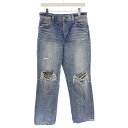【中古】ロデオクラウンズ Rodeo Crowns reborn slim straight デニムパンツ ジーンズ ジップフライ USED加工 M インディゴ...