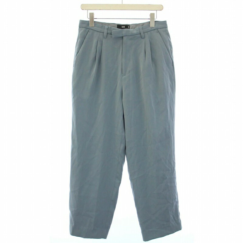 【中古】ハレ HARE トロミトラウザー 2タックスラックス パンツ ジップフライ M 水色 ライトブルー HA010349AD /TK ■GY99 レディース 【ベクトル 古着】 240909(4.0)