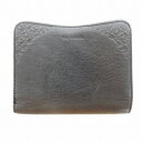 【中古】ギラロッシュ Guy Laroche 二つ折り財布 ウォレット がま口 小銭入れ コインケース カードケース レザー 本革 黒 ブラック ゴールドカラー...