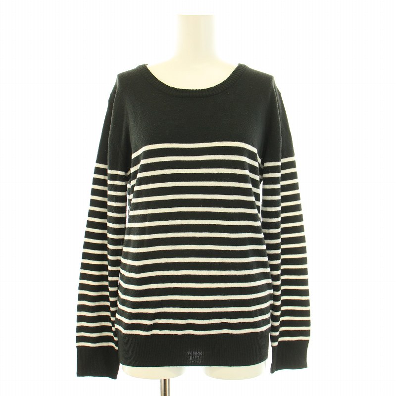 【中古】ナノユニバース nano universe REPOSEFUL ニット セーター 長袖 クルーネック 薄手 ボーダー柄..
