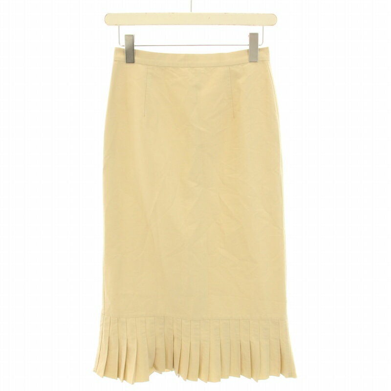 【中古】サードマガジン THIRD MAGAZINE 裾プリーツタイトスカート ロング マキシ フレア 2 M ベージュ /YT レディース 【ベクトル 古着】 240917