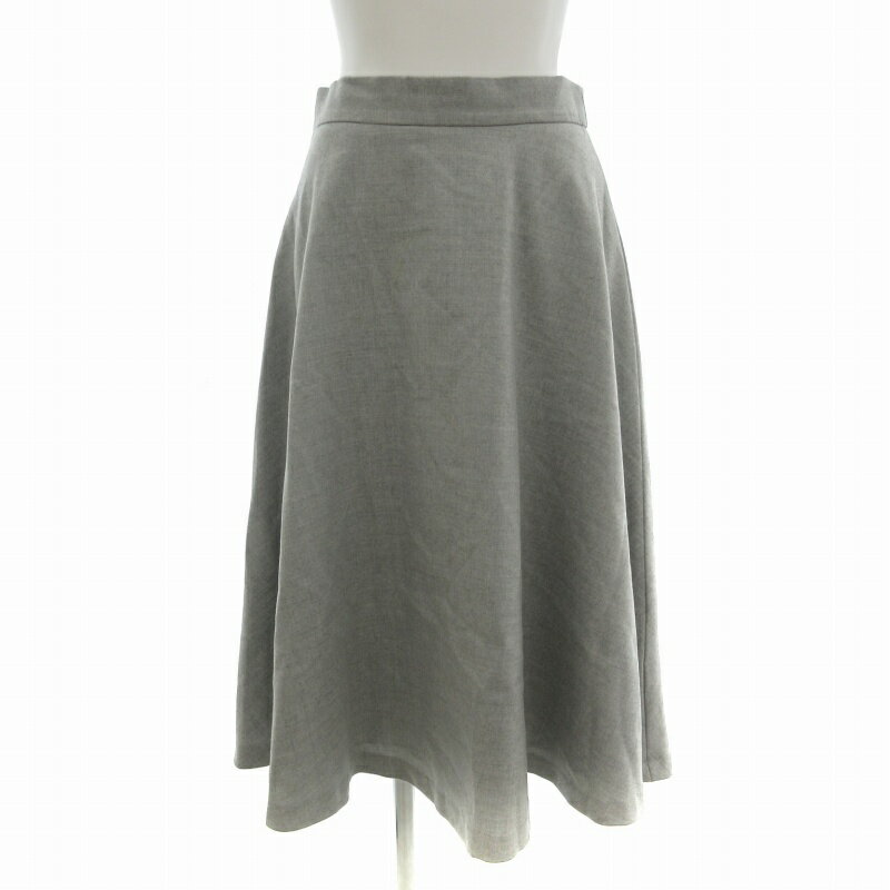 【中古】レッセパッセ LAISSE PASSE フレアスカート ひざ丈 ウール ストレッチ 38 M グレー /FT 0929 ■MG レディース 【ベクトル 古着】 240929