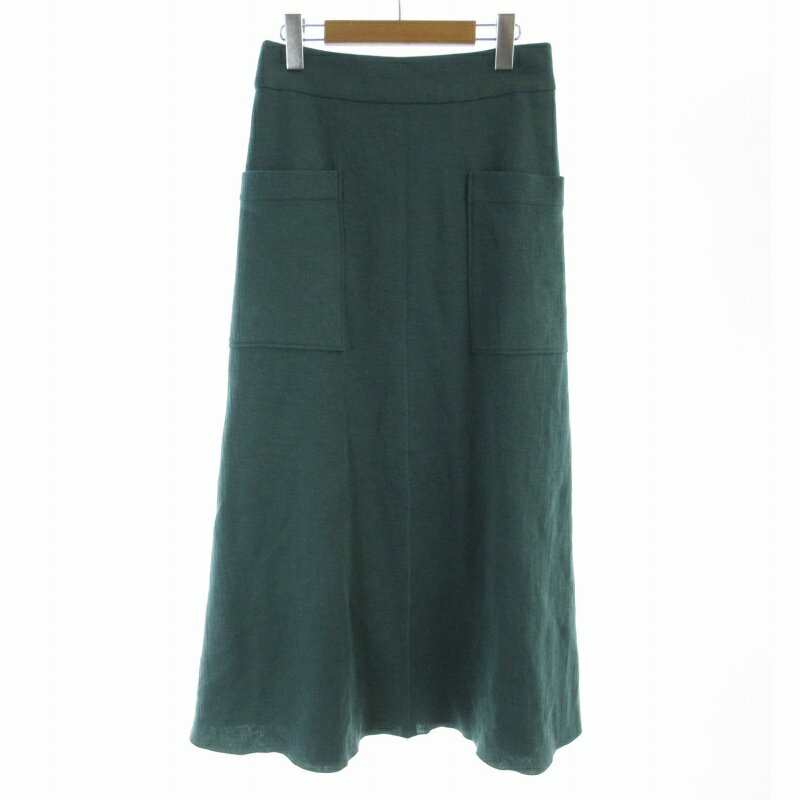 【中古】スピック&スパン Spick&Span ソフトダンボールフレアスカート マキシ ロング 38 M 緑 グリーン 21060200702030 /RO レディース 【ベクトル 古着】 241012