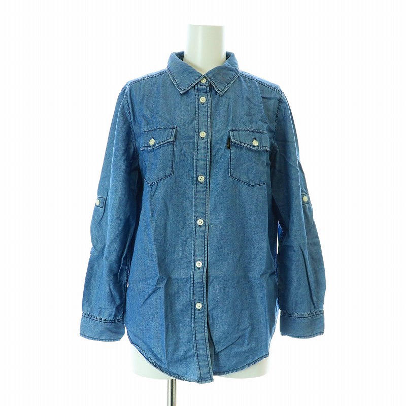 【中古】カリアング KariAng ダンガリーシャツ カジュアルシャツ 長袖 コットン S ライトインディゴ /KU レディース 【ベクトル 古着】 241028