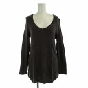 【中古】B&Y ユナイテッドアローズ BEAUTY&YOUTH ビューティー&ユース カットソー チュニック ニット Vネック 長袖 茶 ブラウン /RO レディース 【ベクトル 古着】 241028(4)
