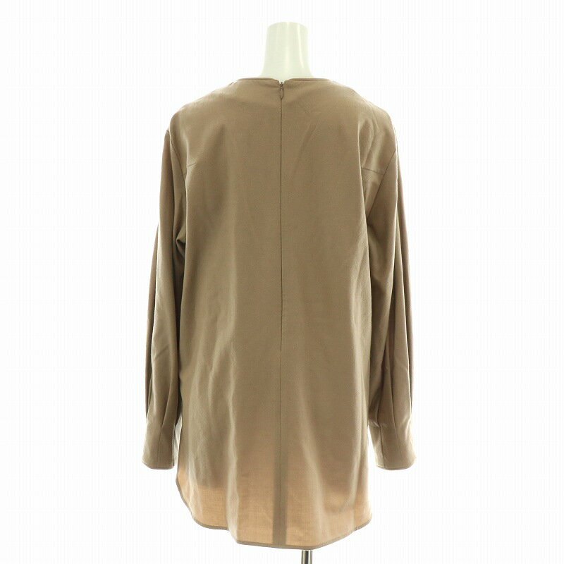 【中古】エストネーション ESTNATION 2WAYウールストレッチブラウス 長袖 タック 36 S 茶 ブラウン 22-109-10-100281 /NW38 レディース 【ベクトル 古着】 241104