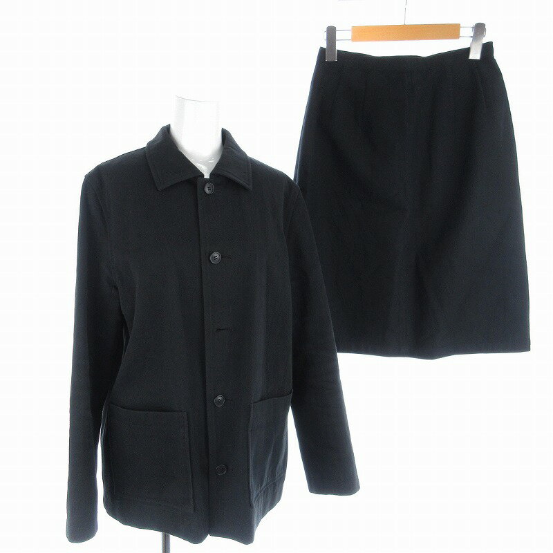 【中古】パーリッシィ PAR ICI セットアップ シャツジャケット スカート ひざ丈 M 黒 ブラック /MM レディース 【ベクトル 古着】 241106