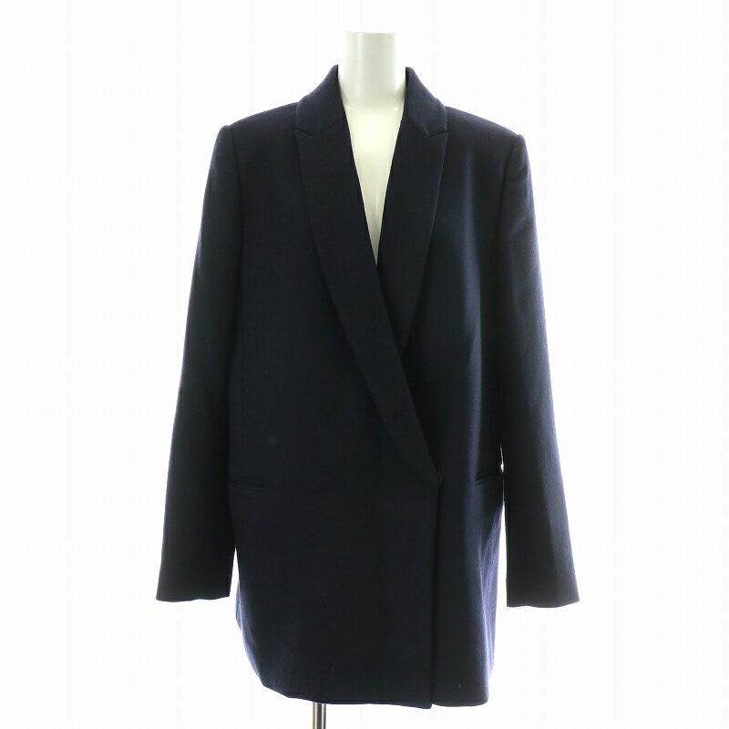 【中古】23区 オンワード樫山 lab. ボクシージャケット テーラード 紺ブレ ロング ダブル 総裏地 ウール 36 S 紺 ネイビー SCE8BW0957 /NW22 レディース 【ベクトル 古着】 241108