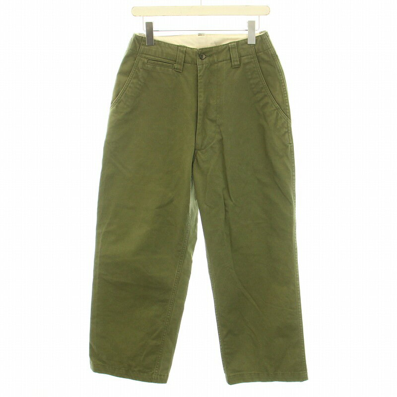 【中古】イートウツ E.TAUTZ アーミーグリーンフィールドトラウザーズ ARMY GREEN FIELD TROUSERS チノパン ジップフライ 28 S カーキ /YT メンズ 【ベクトル 古着】 241118