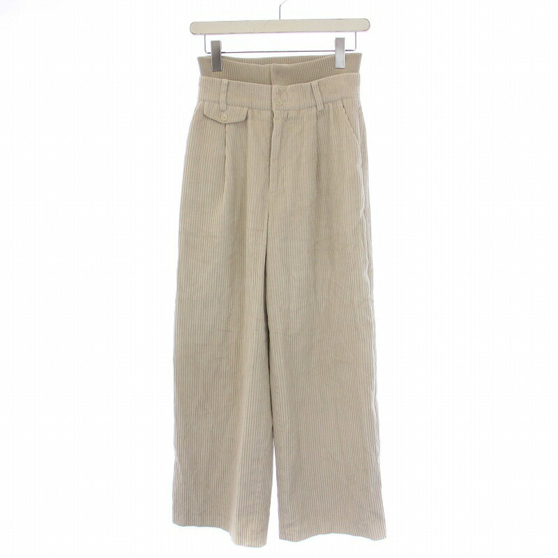 【中古】リリーブラウン Lily Brown 21AW ウエストリブワイドパンツ ジップフライ コーデュロイ 0 S ベージュ LWFP214088 /BM レディース 【ベクトル 古着】 241126
