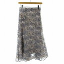 【中古】プロポーション ボディドレッシング PROPORTION BODY DRESSING 22SS エンブロイダリーフラワーマーメイドスカート フレア ミモレ ロング 刺繍 シアー シースルー S グレー 121-2120503 /RO レディース 【ベクトル 古着】 241129(4)