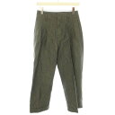 【中古】マーガレットハウエル MARGARET HOWELL 22SS リネンコットン LINEN COTTON スラックス ワイドパンツ ジップフライ 麻 リ...