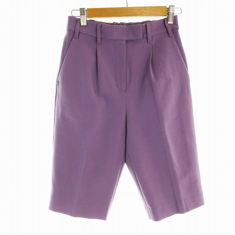 【中古】アメリヴィンテージ Ameri VINTAGE タグ付き 22AW BASIC SLIM HALF PANTS ショートパンツ S 紫 パープル /EE レディース 【ベクトル 古着】 241216