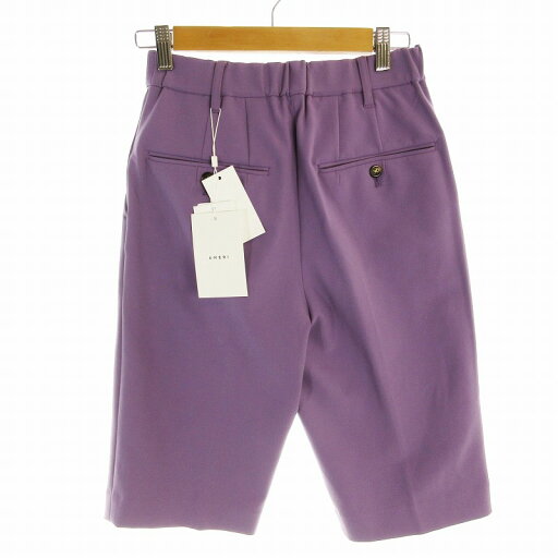 【中古】アメリヴィンテージ Ameri VINTAGE タグ付き 22AW BASIC SLIM HALF PANTS ショートパンツ S 紫 パープル /EE レディース 【ベクトル 古着】 241216