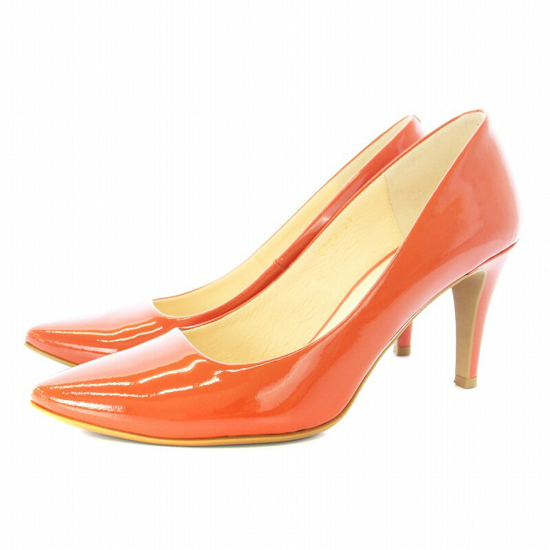 【中古】アンタイトル UNTITLED パンプス ポインテッドトゥ エナメル 23cm オレンジ /KU レディース 【ベクトル 古着】 250115