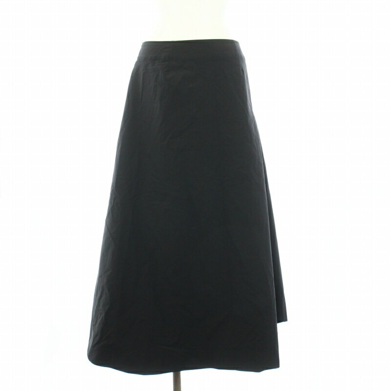 【中古】ランバンオンブルー LANVIN en Bleu アシンメフレアスカート ロング フレア 38 M 黒 ブラック /TK レディース 【ベクトル 古着】 250124