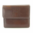 【中古】ヒロフ HIROFU コンパクトウォレット 折りたたみ財布 三つ折り レザー ロゴ 茶 ブラウン /BB ■OF レディース 【ベクトル 古着】 250...