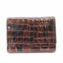 【中古】コッコフィオーレ COCCO FIORE 折りたたみ財布 ウォレット 三つ折り エナメル 総柄 ボルドー /BB ■OF レディース 【ベクトル 古着】...