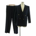 【中古】ランバン LANVIN セットアップ 2点セット ダブルスーツ スラックスパンツ テーラードジャケット R48-45 ネイビー 3264 /NQ レディ...