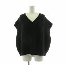 【中古】オールダービーニットウェア OLDDERBY KNITWEAR ニットワイドベスト Vネック M ブラック /NQ レディース 【ベクトル 古着】 25...