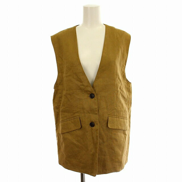 【中古】シンプリシテェ Simplicite 24SS B.C STOCK フレンチリネンベスト 24-011-700-8070 麻 ベスト ジレ F ベージュ /☆G レディース 【ベクトル 古着】 250210