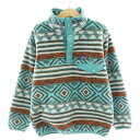 【中古】パタゴニア Patagonia ライトウェイトシンチラスナップTプルオーバー フリースジャケット 総柄 7-8 水色 ライトブルー 65571 /AN3...