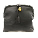 【中古】アレキサンダーマックイーン ALEXANDER MCQUEEN クラッチバッグ パーティバッグ レザー スカル 黒 /MM レディース 【ベクトル 古着...