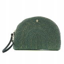 【中古】ヘレンカミンスキー HELEN KAMINSKI LINA POCHETTE S リナ ポシェット クラッチバッグ パーティバッグ ラフィア 緑 グリー...