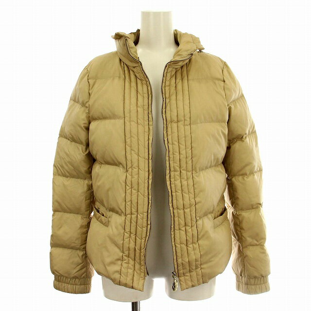 【中古】マックスマーラ MAX MARA ダウンジャケット 64860173 スタンドカラー ブルゾン ジップアップ 38 ベージュ /☆G レディース 【ベクトル 古着】 250407