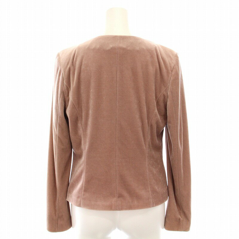 【中古】未使用品 アナイ ANAYI ベロア スーツ セットアップ 上下 ノーカラージャケット ミニ スカート 38 36 ピンク /YM レディース 【ベクトル 古着】 250411