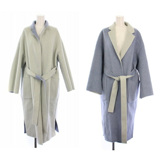 【中古】バーニーズニューヨーク BARNEYS NEW YORK リバーシブルコート ロング ウエストリボン F 水色 黄緑 /BM レディース 【ベクトル 古着】 250417 【中古】バーニーズニューヨーク BARNEYS NEW YORK リバーシブルコート ロング ウエストリボン F 水色 黄緑 /BM レディース 【ベクトル 古着】 250417