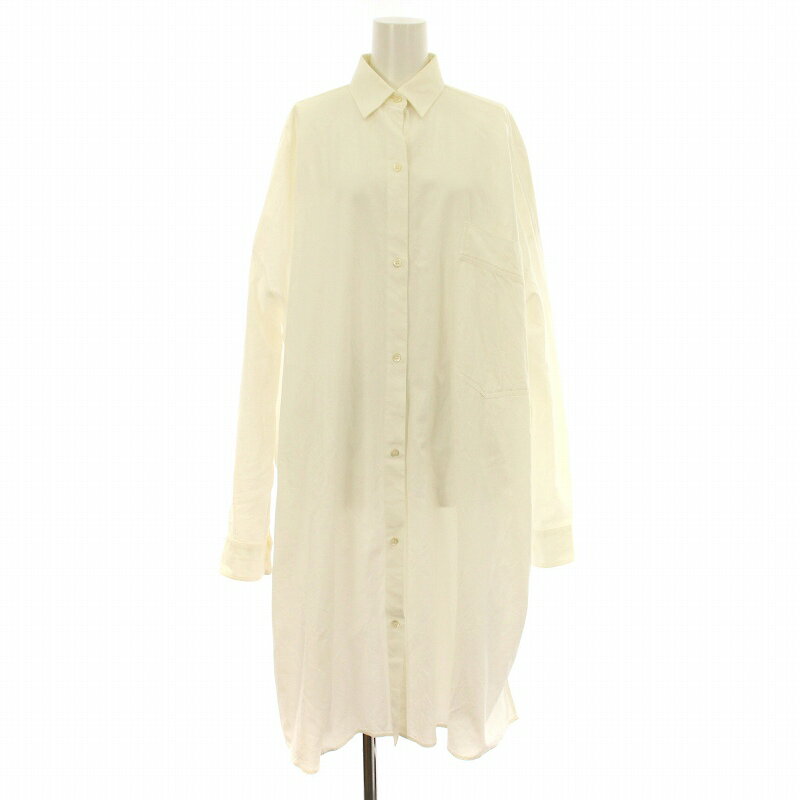 【中古】ドリスヴァンノッテン DRIES VAN NOTEN シャツワンピース ロング マキシ 長袖 オーバーサイズ コットン XS 白 ホワイト /KU レディース 【ベクトル 古着】 250418