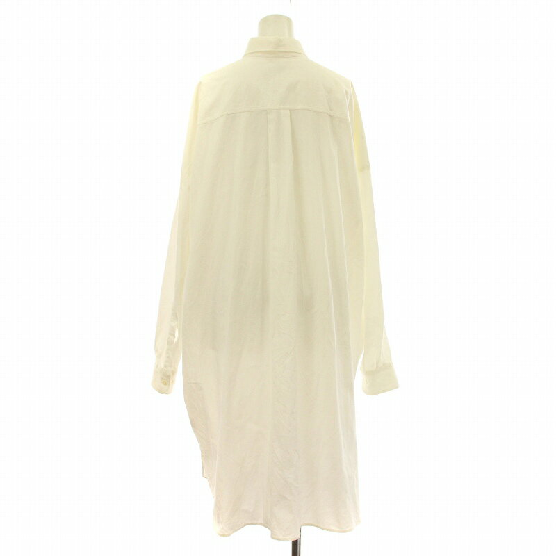 【中古】ドリスヴァンノッテン DRIES VAN NOTEN シャツワンピース ロング マキシ 長袖 オーバーサイズ コットン XS 白 ホワイト /KU レディース 【ベクトル 古着】 250418