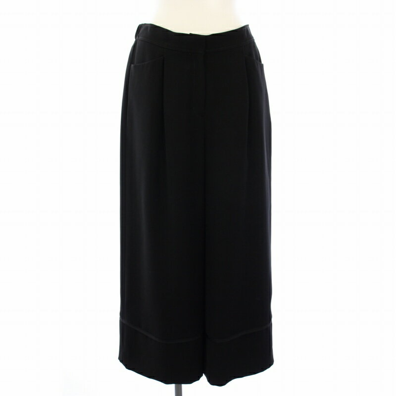 【中古】トゥービーシック TO BE CHIC ポリエステルツイル ワイドパンツ 40 黒 W5R04-248-09 /TK レディース 【ベクトル 古着】 250428