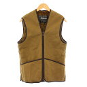 【中古】バブアー Barbour ボアライナーベスト ジップアップ Vネック フェイクファー 茶 ブラウン 2102111 /BB メンズ 【ベクトル 古着】 ...