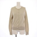 【中古】ジョンスメドレー JOHN SMEDLEY martinique ニットカーディガン 長袖 クルーネック 無地 フェイクパール S グレージュ /BB レディース 【ベクトル 古着】 250424(4)
