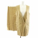 【中古】セオリーリュクス theory luxe 22SS セットアップ ロングジレ フレアスカート ロング丈 麻 リネン 36 ベージュ 2102115 21...