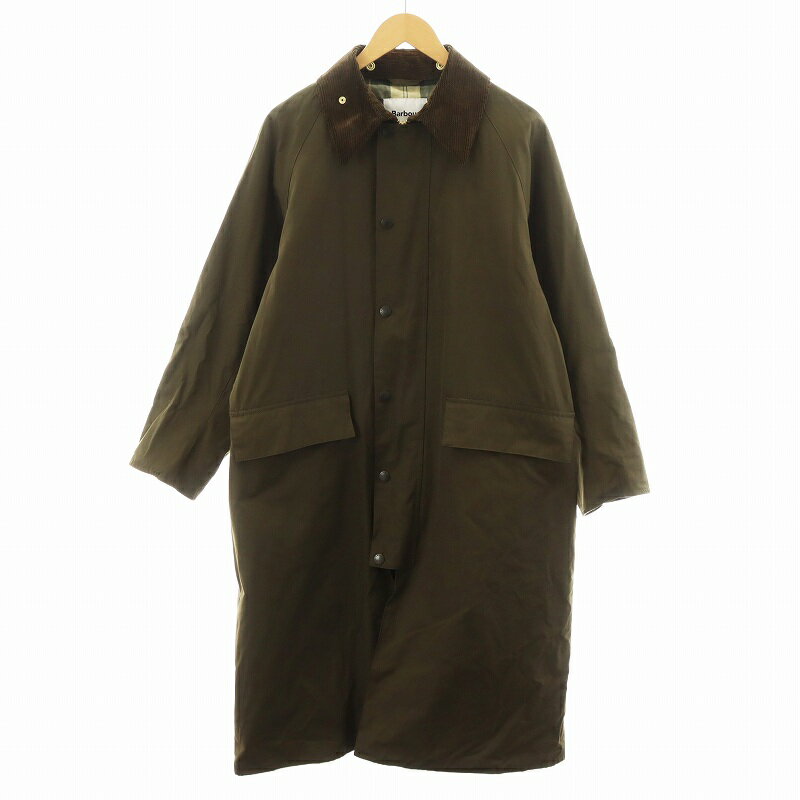 【中古】バブアー Barbour JOURNAL STANDARD relume別注 バーレー BURGHLEY SMU ステンカラーコート ロング丈 アウター 36 カーキ 2102372 /AN51 メンズ 【ベクトル 古着】 250424