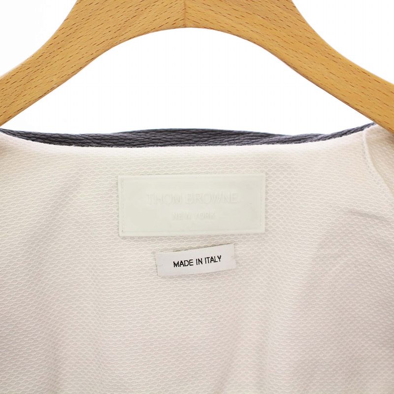 【中古】トムブラウン THOM BROWNE 近年モデル レザージャケット 革ジャン トリコロール ディアスキン 1 黒 MJ0010A-00713001 /KH メンズ 【ベクトル 古着】 250503